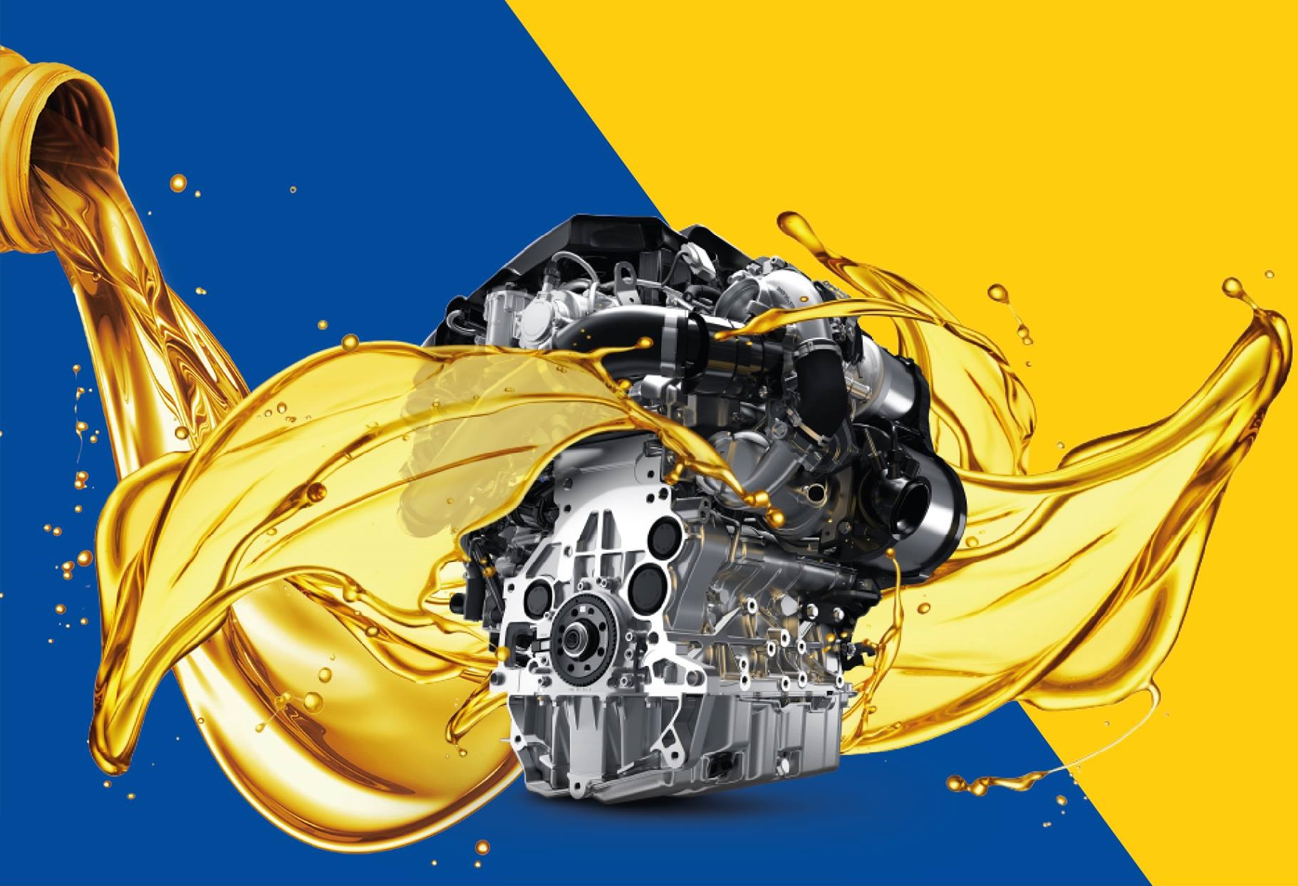 Flowing engine oil